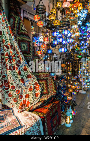 Typical colorful lamps for sale at Istanbul Grand Bazaar, Turkey Stock Photo