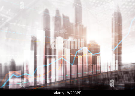 Business technology internet concept double exposure gears abstract background. Buildings abstract background. Universal Wallpaper Concept. Stock Photo