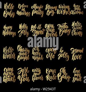 Set of motivation lettering phrases. for postcard, banner, flyer. Vector illustration Stock Vector