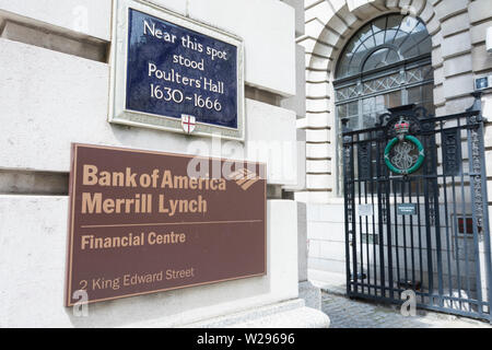 Bank of America, Merrill Lynch, King Edward Street, Farringdon, London EC1, UK Stock Photo