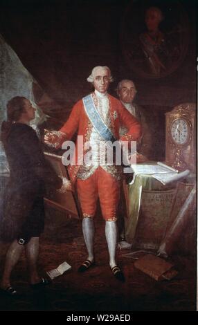 FLORIDABLANCA, CONDE DE (JOSE MOÑINO) MINISTRO DE CARLOS III. 1728-1808 OLEO DE FRANCISCO DE GOYA BANCO DE URQUIJO. MADRID. Author: FRANCISCO DE GOYA (1746-1828). Stock Photo