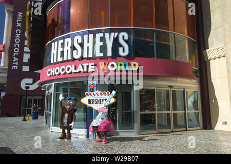 Las Vegas, Nevada, USA - May 6, 2019: Exterior of the Hershey's Chocolate World in Las Vegas Stock Photo