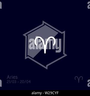 Aries zodiac sign. Astrology symbol vector illustration. Simple vector element illustration. Abstract symbol. Stock Vector
