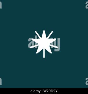 White star isolated on dark blue background. Vector illustration. Stock Vector