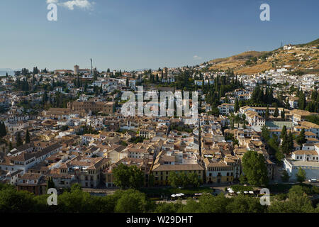 View of El Albaicín from the Alambra, Granada, Spain. Stock Photo