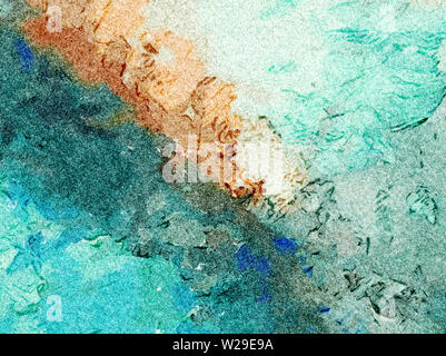 Abstract beauty painting watercolor background. Wet water paint splashes on  paper. Art design template for print and graphic production. Wallpaper or  fabric pattern in big size. Stock Illustration
