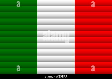 Italy Flag. Vector Illustration. Design for greeting card, holiday banner, flyer poster Stock Vector