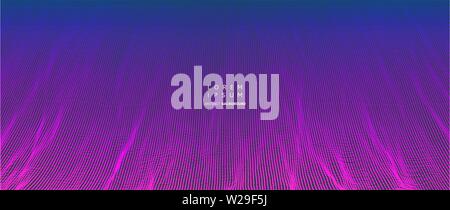 Abstract background. Technology style. 3d network design with particles. Vector illustration. Cover design template. Can be used for advertising, mark Stock Vector