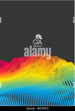 Abstract background. Technology style. 3d network design with particles. Vector illustration. Cover design template. Can be used for advertising, mark Stock Vector