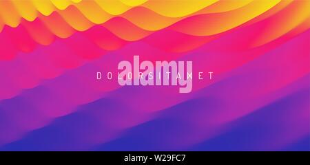 3D wavy background with ripple effect. Vector illustration for design. Stock Vector
