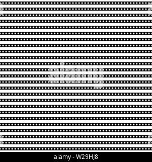 Linear streaks with dots. Repeating abstract background with circles. Modern seamless pattern. Horizontal arrangement of geometric shapes. Graphic bac Stock Vector