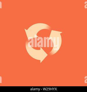 Rotation arrows icon vector. Signs of recycling. 3 arrow pictogram refresh reload rotation loop sign. Vector illustration design elements. Stock Vector