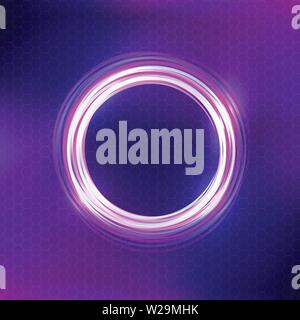 Abstract purple background with illuminated circle Stock Vector