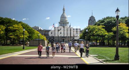 Lansing, Michigan, USA - Exterior of the Michigan State Capital building and campus in downtown Lansing, Michigan. Stock Photo