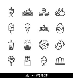 Dessert icon set.Vector illustration Stock Vector
