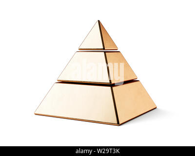 3d render of golden pyramid on white background Stock Photo - Alamy