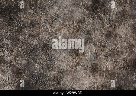 Dirty, abstract, relief stone wall background close up. Stock Photo