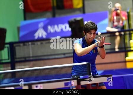 Pozzuoli, Italy. 07th July, 2019. The italian player Veronica Mosconi during the match of table tennis of Summer Universiade match between Italy and Poland at the PalaTrincone in Pozzuoli (Napoli) . Credit: Paola Visone/Pacific Press/Alamy Live News Stock Photo