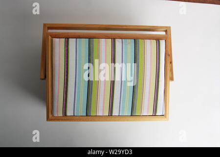 sewing box on colorful background Stock Photo