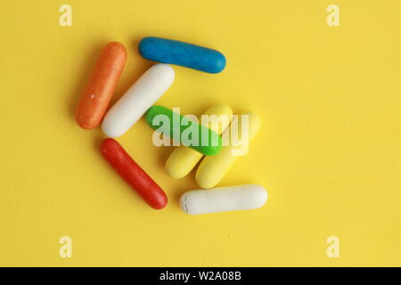 Fruit flavored colorful candy jelly bean gummies Stock Photo