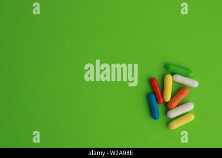 Fruit flavored colorful candy jelly bean gummies Stock Photo