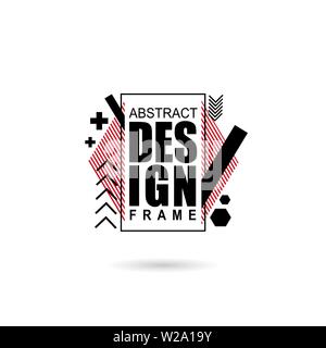 vector illustration creative modern frames. stylish graphics with elements of typography red abstract shape Stock Vector