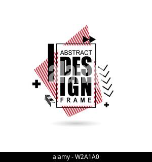 vector illustration creative modern frames. stylish graphics with elements of typography red abstract shape Stock Vector