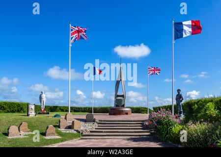 Monument of the Flame (La Flamme) or Kieffer monument, Free french World War Two D-day memorial at Sword Beach, Ouistreham, Normandy, France. Stock Photo