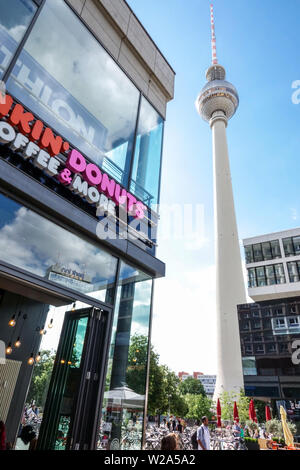Dunkin Donuts Store, Alexanderplatz, Berlin Germany Stock Photo