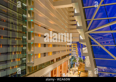 Interior of the hotel lobby of Marina Bay Sands Hotel Singapore Stock Photo