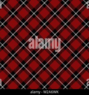 Tartan Pattern in Red and Black . Texture for plaid, tablecloths, clothes, shirts, dresses, paper, bedding, blankets, quilts and other textile product Stock Vector