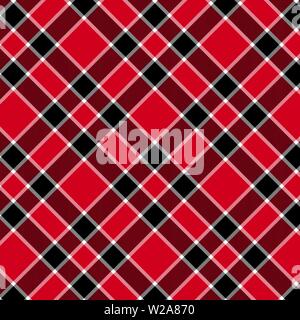 Tartan Pattern in Red and Black . Texture for plaid, tablecloths, clothes, shirts, dresses, paper, bedding, blankets, quilts and other textile product Stock Vector