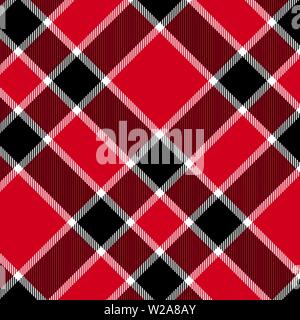 Tartan Pattern in Red and Black . Texture for plaid, tablecloths, clothes, shirts, dresses, paper, bedding, blankets, quilts and other textile product Stock Vector
