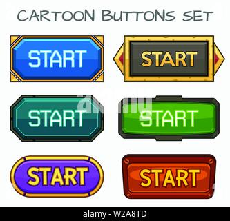 Cartoon buttons set game.Vector illustration Stock Vector