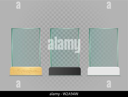 glass banner template set Stock Vector