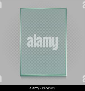 horizontal transparent glass template Stock Vector