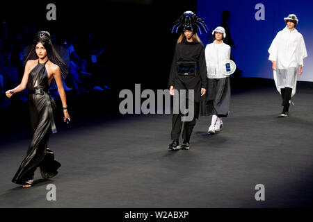 Madrid, Spain. 06th July, 2019. Models at the Alaska Fashion Show at the Mercedes-Benz Fashion Week Madrid Spring/Summer 2020 at the fairground Ifema. Madrid, 06.07.2019 | usage worldwide Credit: dpa/Alamy Live News Stock Photo