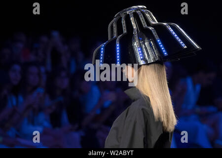 Madrid, Spain. 06th July, 2019. Model at the Alaska Fashion Show at the Mercedes-Benz Fashion Week Madrid Spring/Summer 2020 at the fairground Ifema. Madrid, 06.07.2019 | usage worldwide Credit: dpa/Alamy Live News Stock Photo
