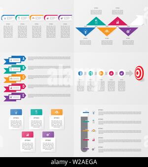 Set of infographics element template with options. Stock Vector