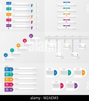 Set of infographics element template with options. Stock Vector