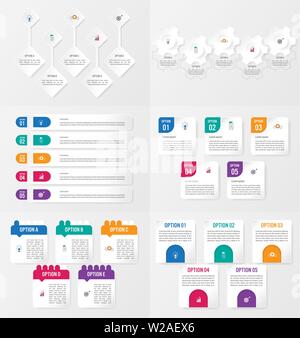 Set of infographics element template with options. Stock Vector