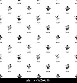 Willow leaf pattern seamless vector repeat geometric for any web design Stock Vector