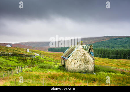 Old house - abandoned cottage in Highlands of Scotland Stock Photo