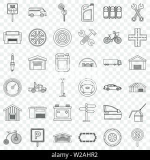 Gate icons set, outline style Stock Vector