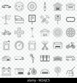 Repair icons set, outline style Stock Vector