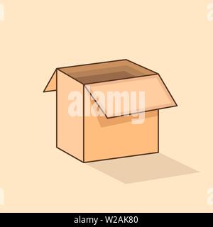3d Isometric Carton, Cardboard Box Isolated Stock Vector