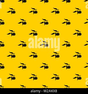 Olive tree branch with two olives pattern vector Stock Vector