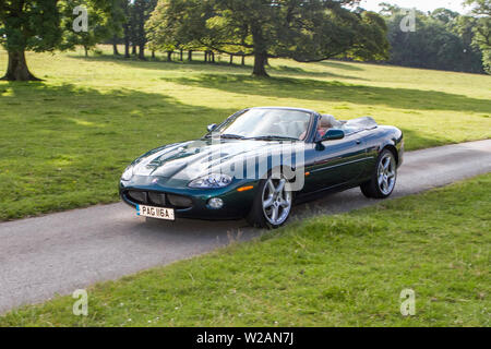 Jaguar XKR Auto; historics, vintage motors and collectibles 2019; Leighton Hall transport show, collection of cars & veteran vehicles of yesteryear. Stock Photo