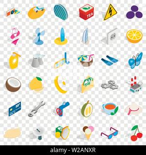 Butterfly icons set, isometric style Stock Vector