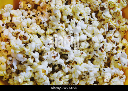 Close up image of popcorn. Top view. Stock Photo